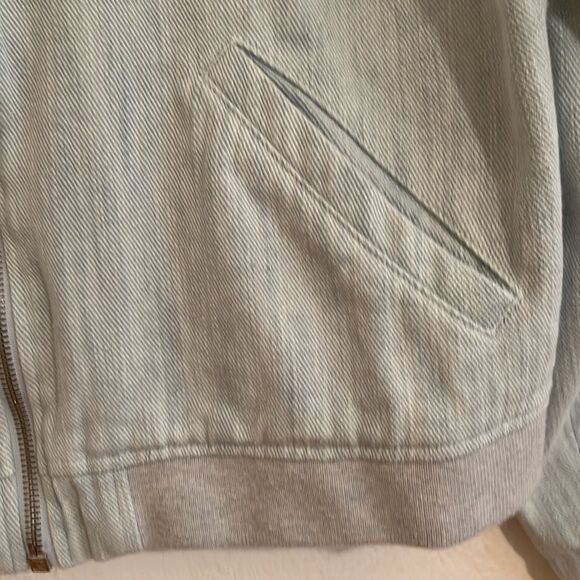 Vintage Bensimon Collection Fully Lined Light Blue Denim Bomber Jacket size L - Picture 3 of 8